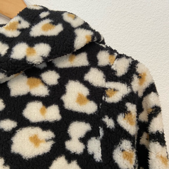 wild fable leopard crop sherpa hoodie sweatshirt small or large - Picture 14 of 16